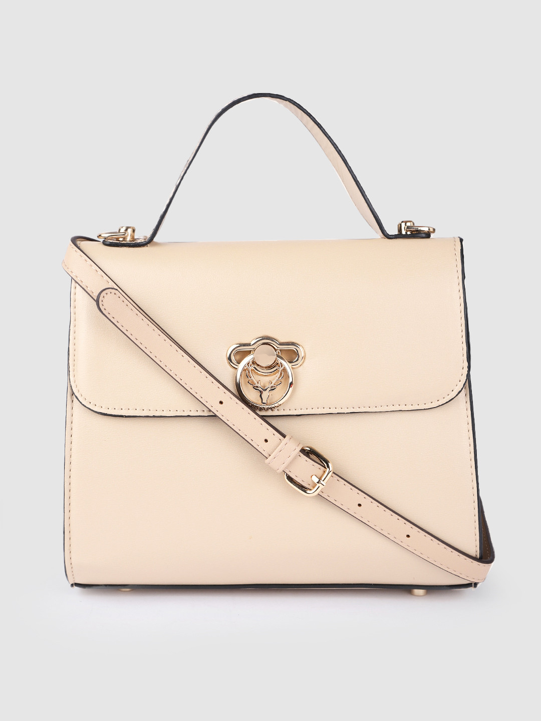 

Allen Solly Women Beige Structured Satchel