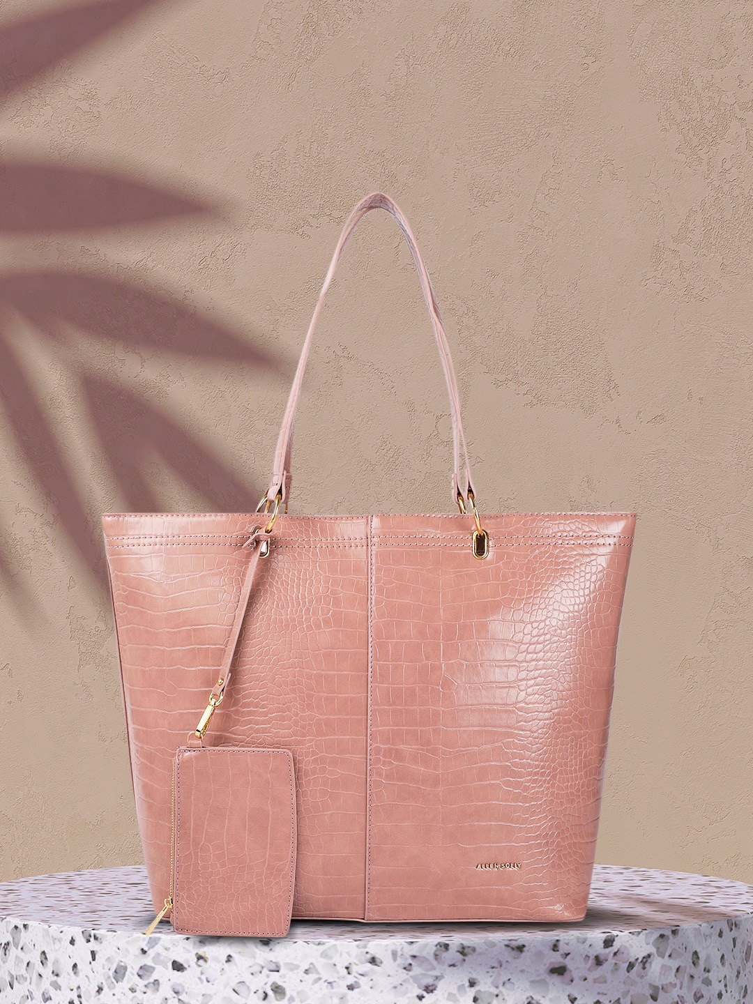

Allen Solly Pink Textured Shoulder Bag