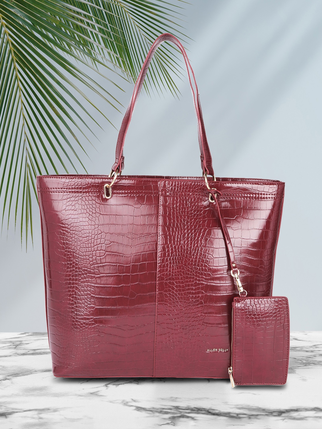 

Allen Solly Burgundy Textured Shoulder Bag