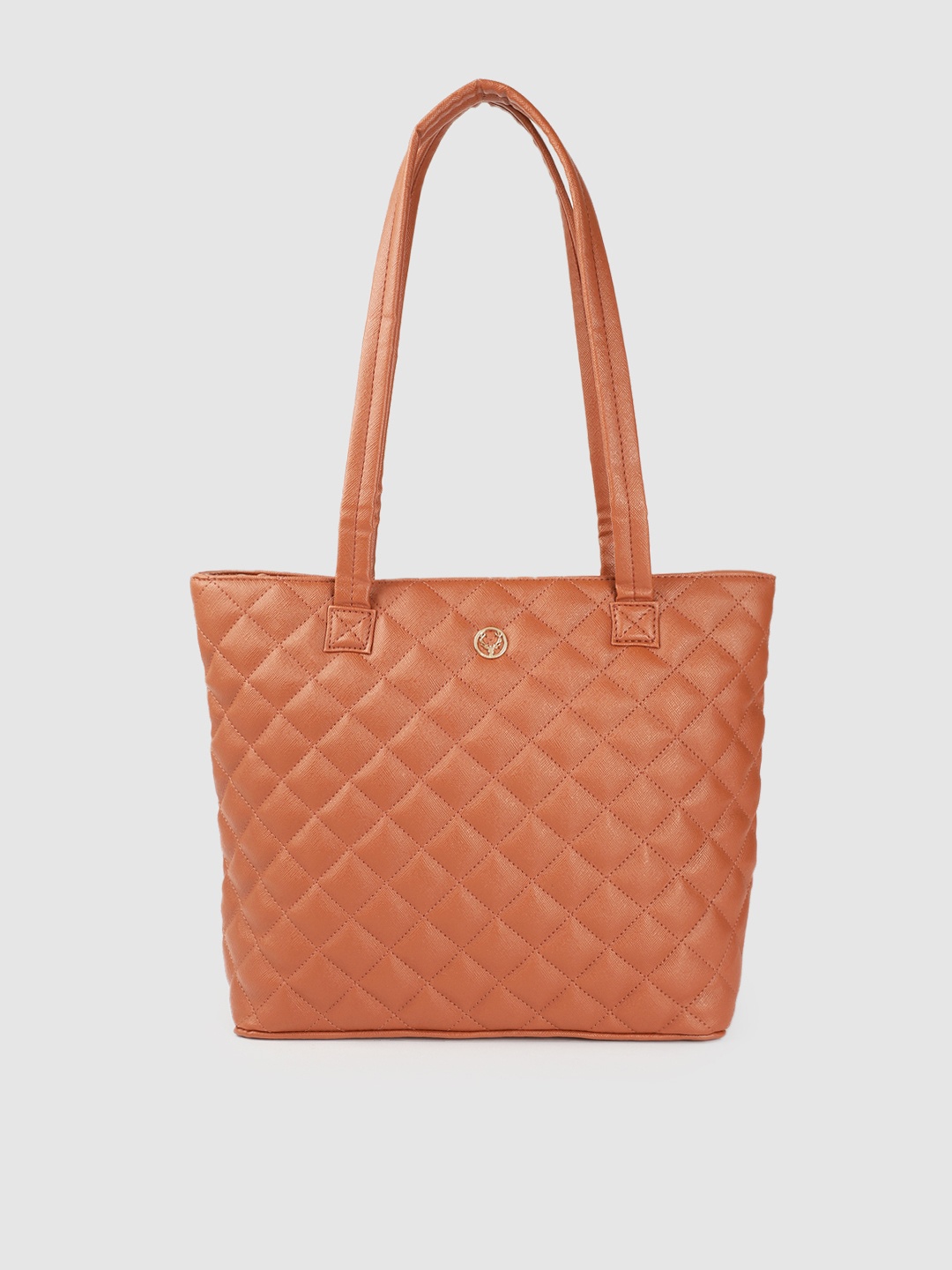 

Allen Solly Women Tan Brown Structured Shoulder Bag with Quilted Detail