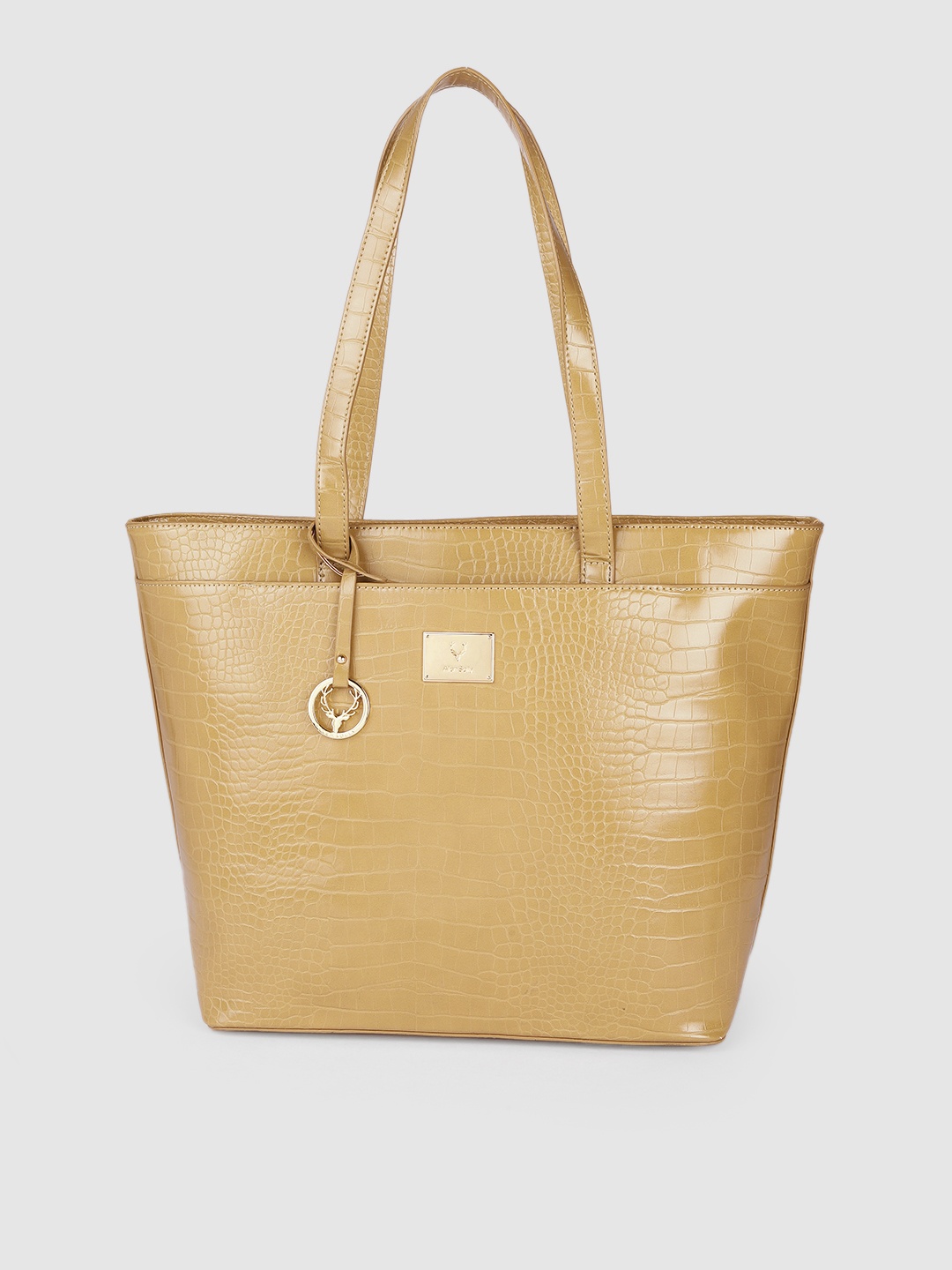 

Allen Solly Women Taupe Animal Textured Structured Shoulder Bag
