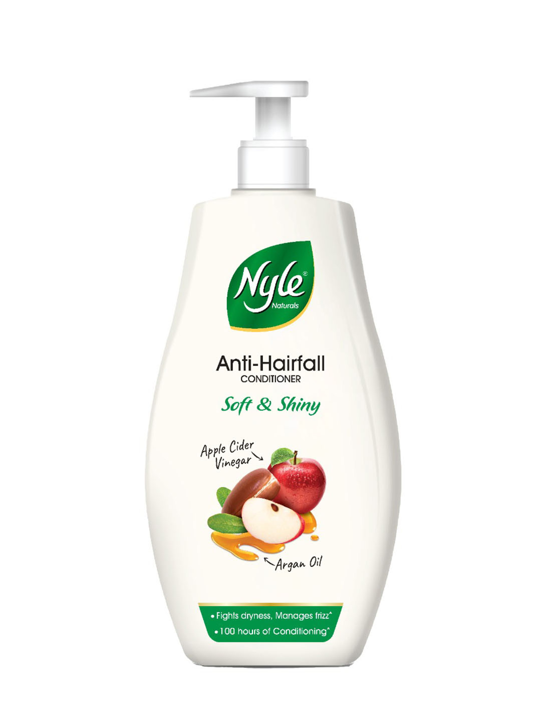 

Nyle Naturals Soft & Shiny 100H Conditioning Anti-Hairfall Conditioner with Argan - 180ml, White