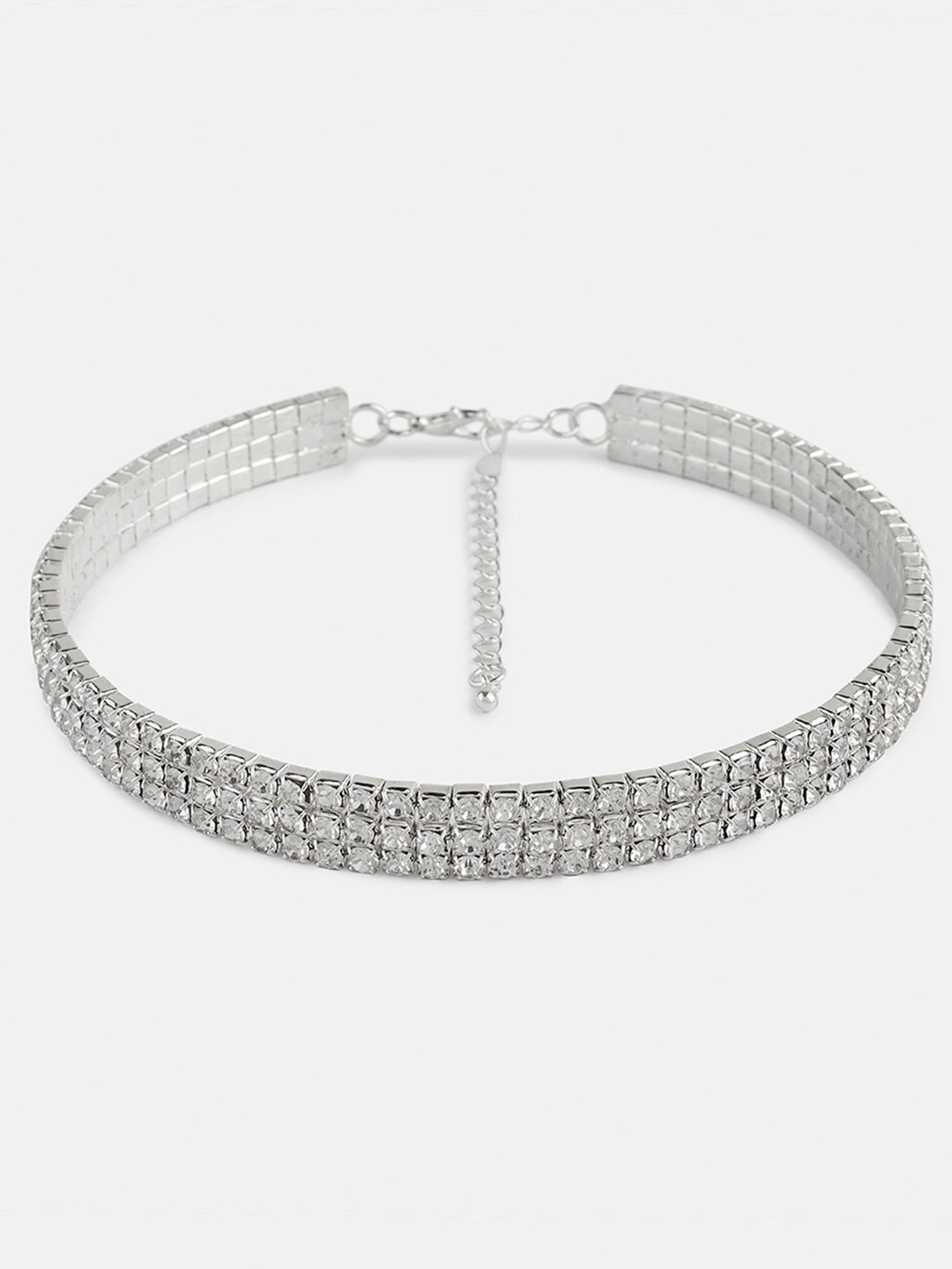 

Kazo Silver-Toned & White Silver-Plated Necklace