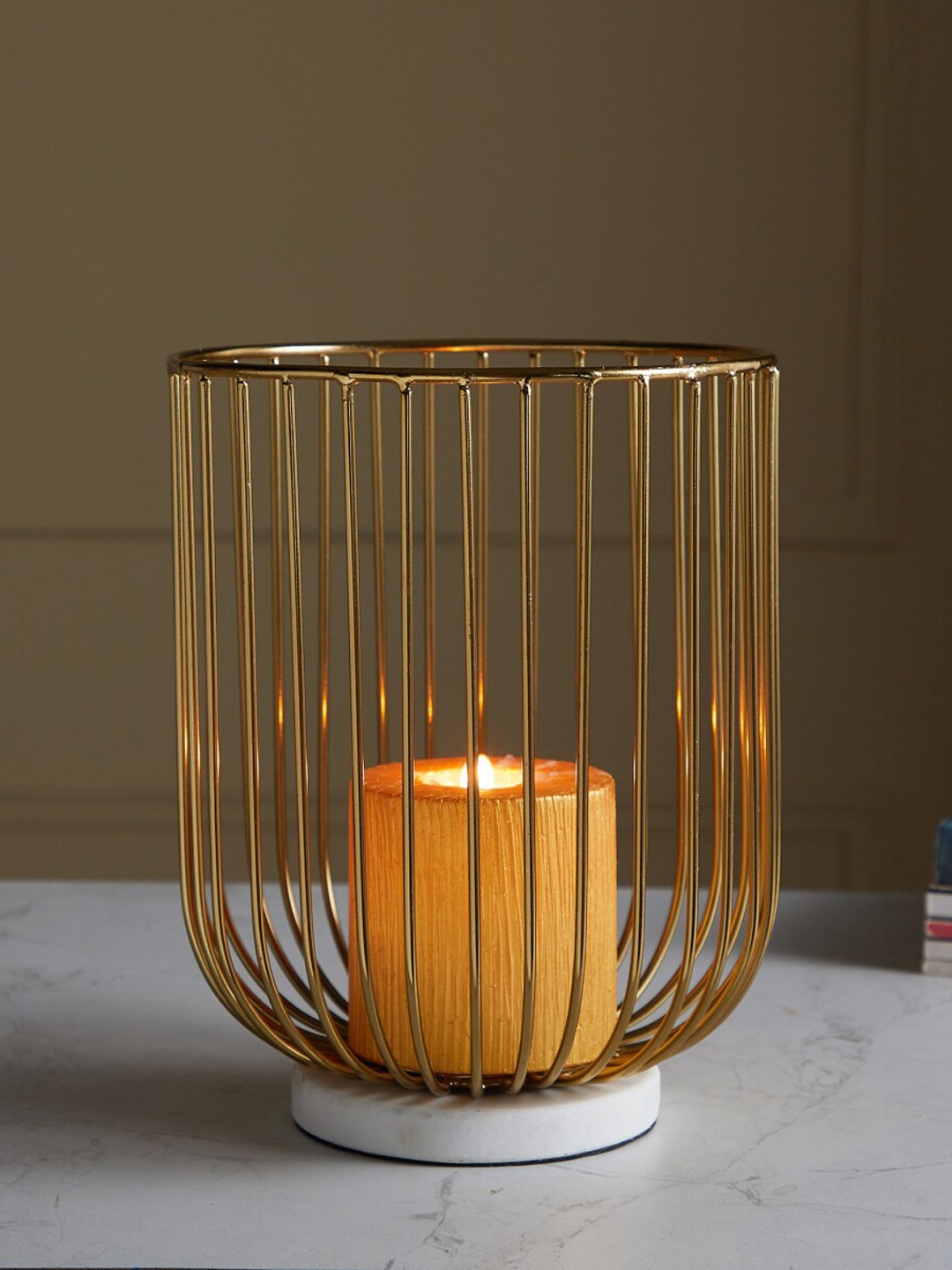 

Home Centre Corsica Fest Wire Metal Candle Holder, Gold