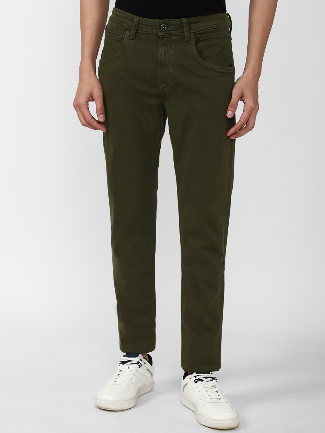 

VAN HEUSEN DENIM LABS Men Olive Green Skinny Fit Jeans