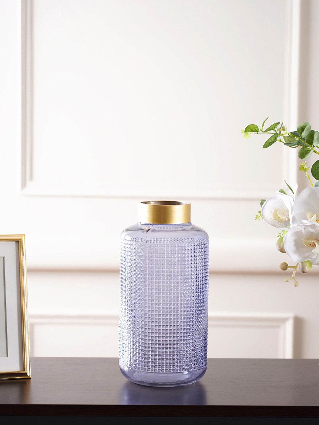 

Pure Home and Living Solid Glass Vase, Blue