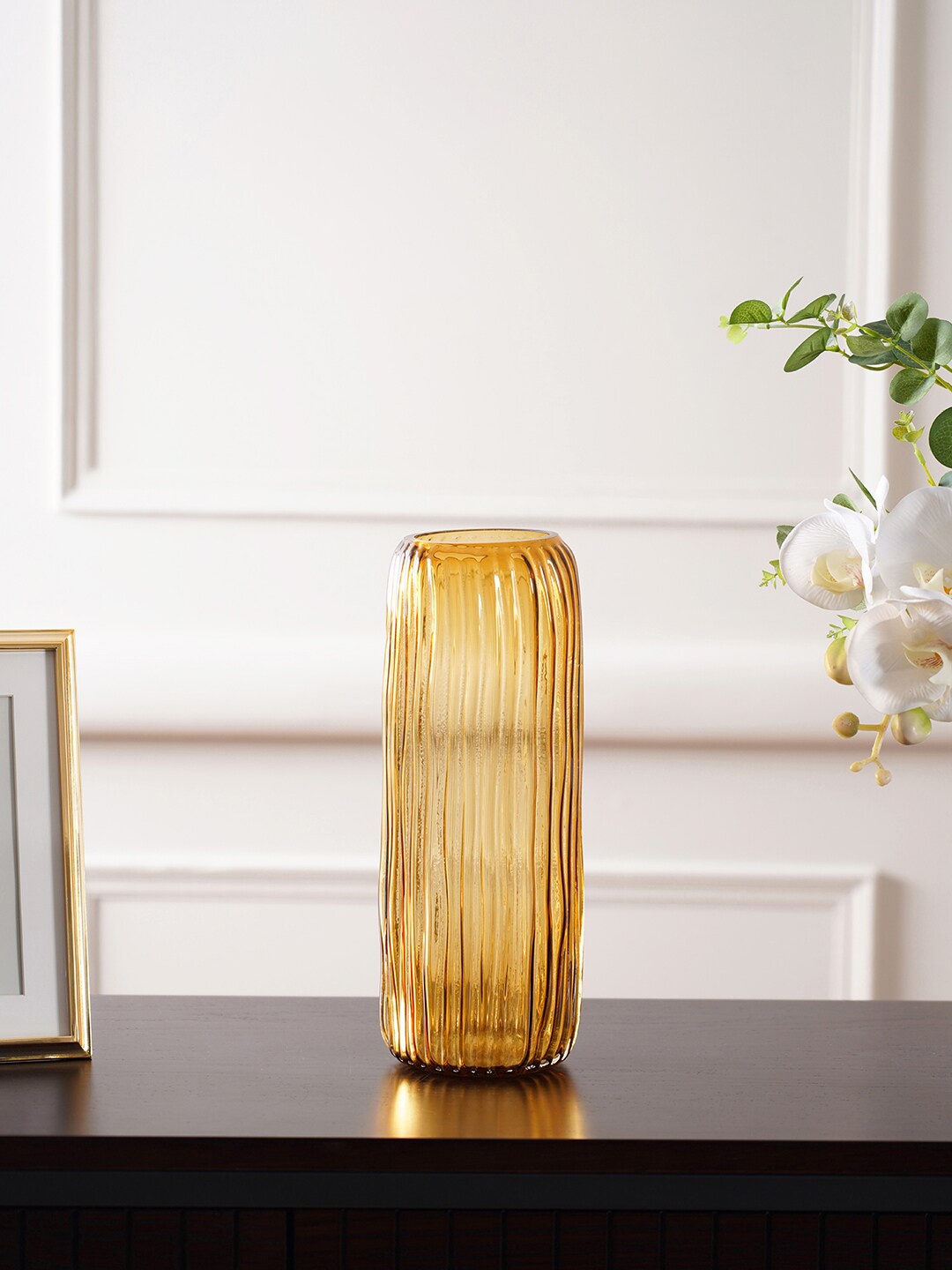 

Pure Home and Living Textured Glass Vases, Gold