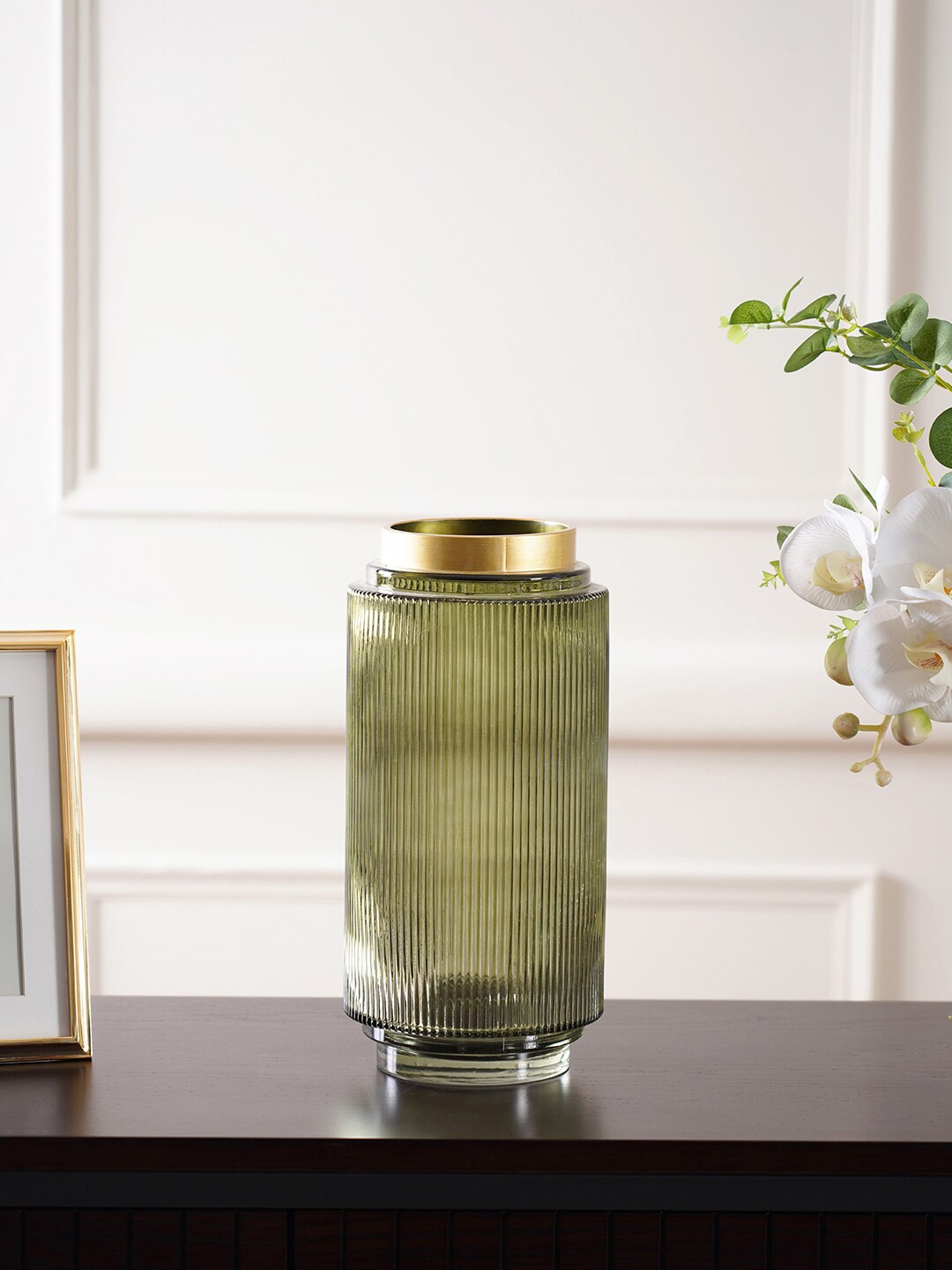 

Pure Home and Living Solid Glass Vase, Green