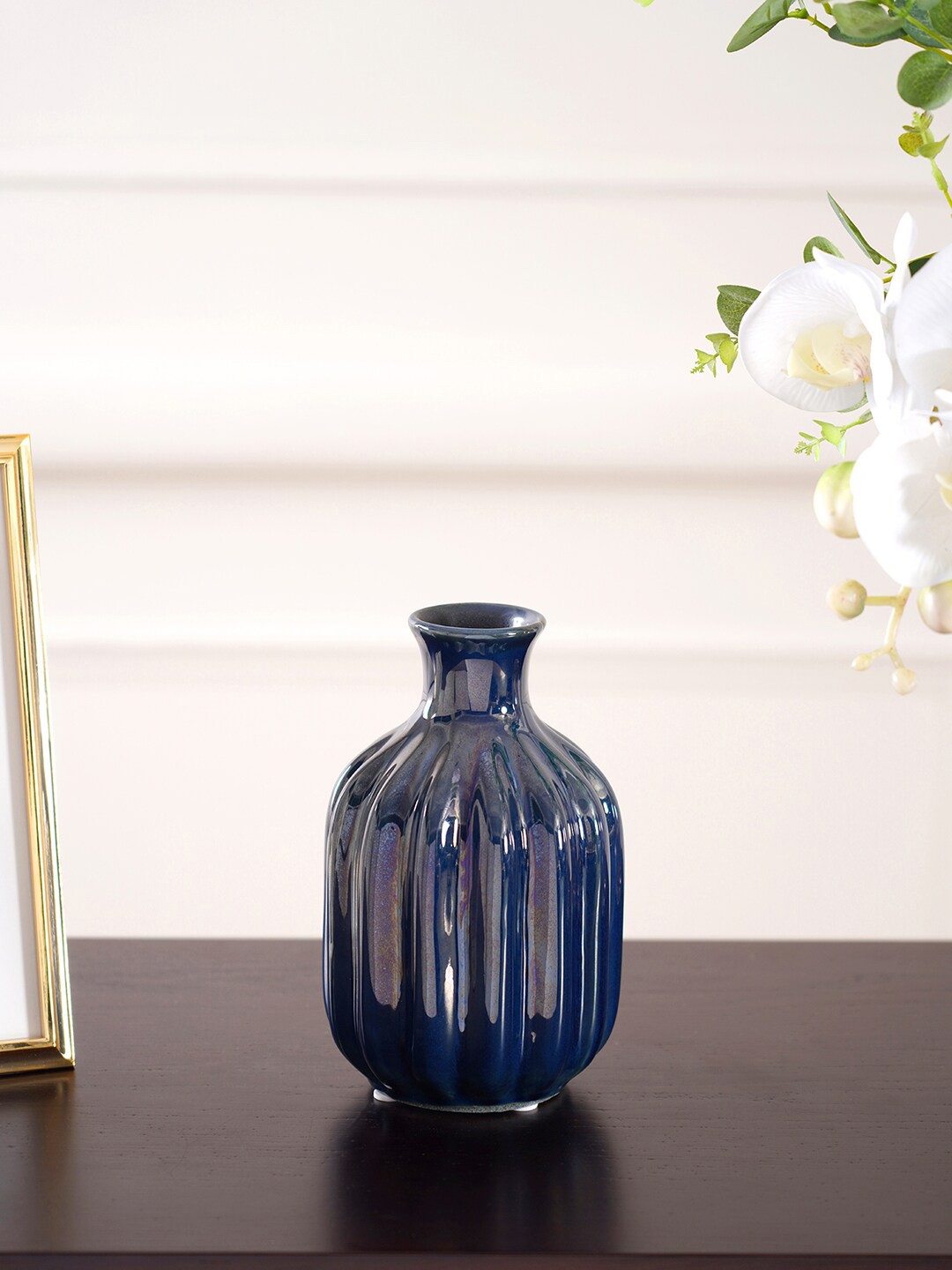 

Pure Home and Living Solid Glass Vase, Blue