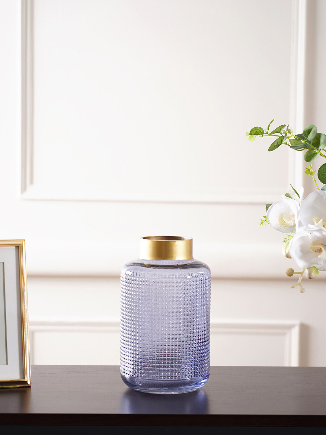 

Pure Home and Living Textured Glass Vase, Blue