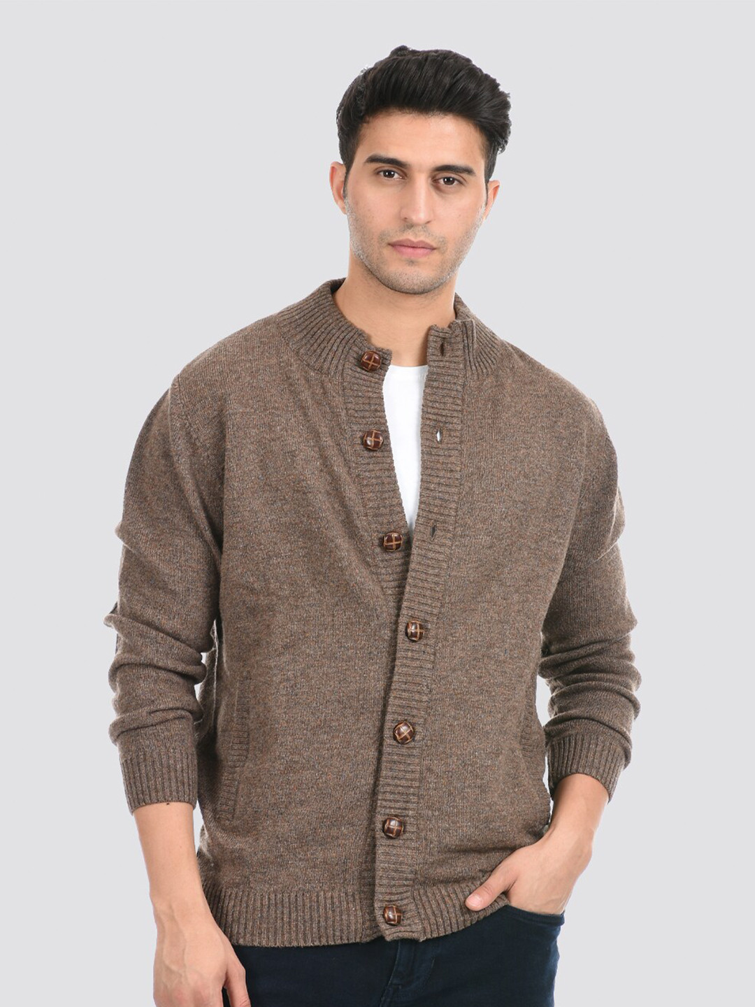 

LONDON FOG Men Brown Acrylic Cardigan
