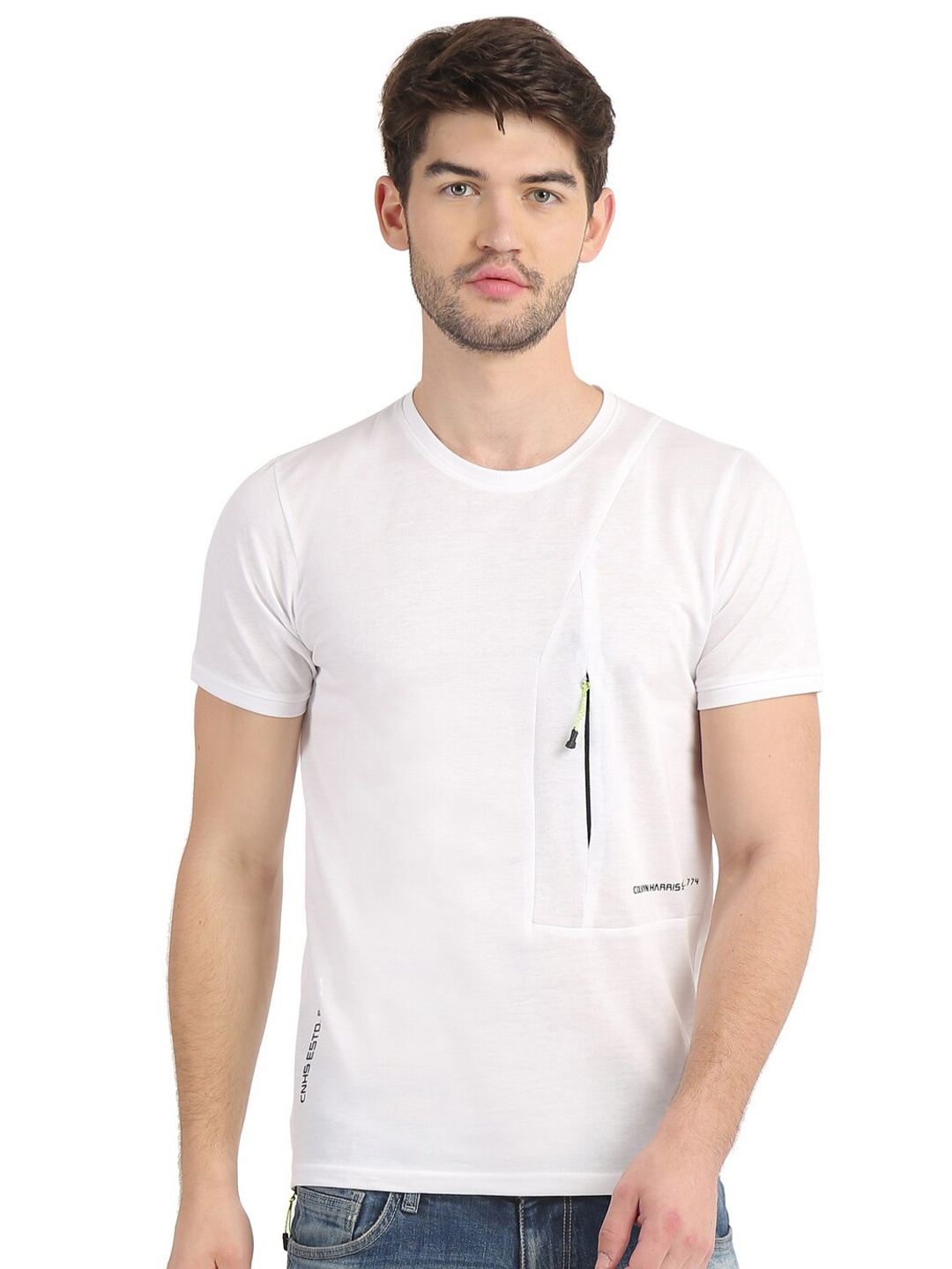 

COLVYNHARRIS JEANS Men White Slim Fit T-shirt
