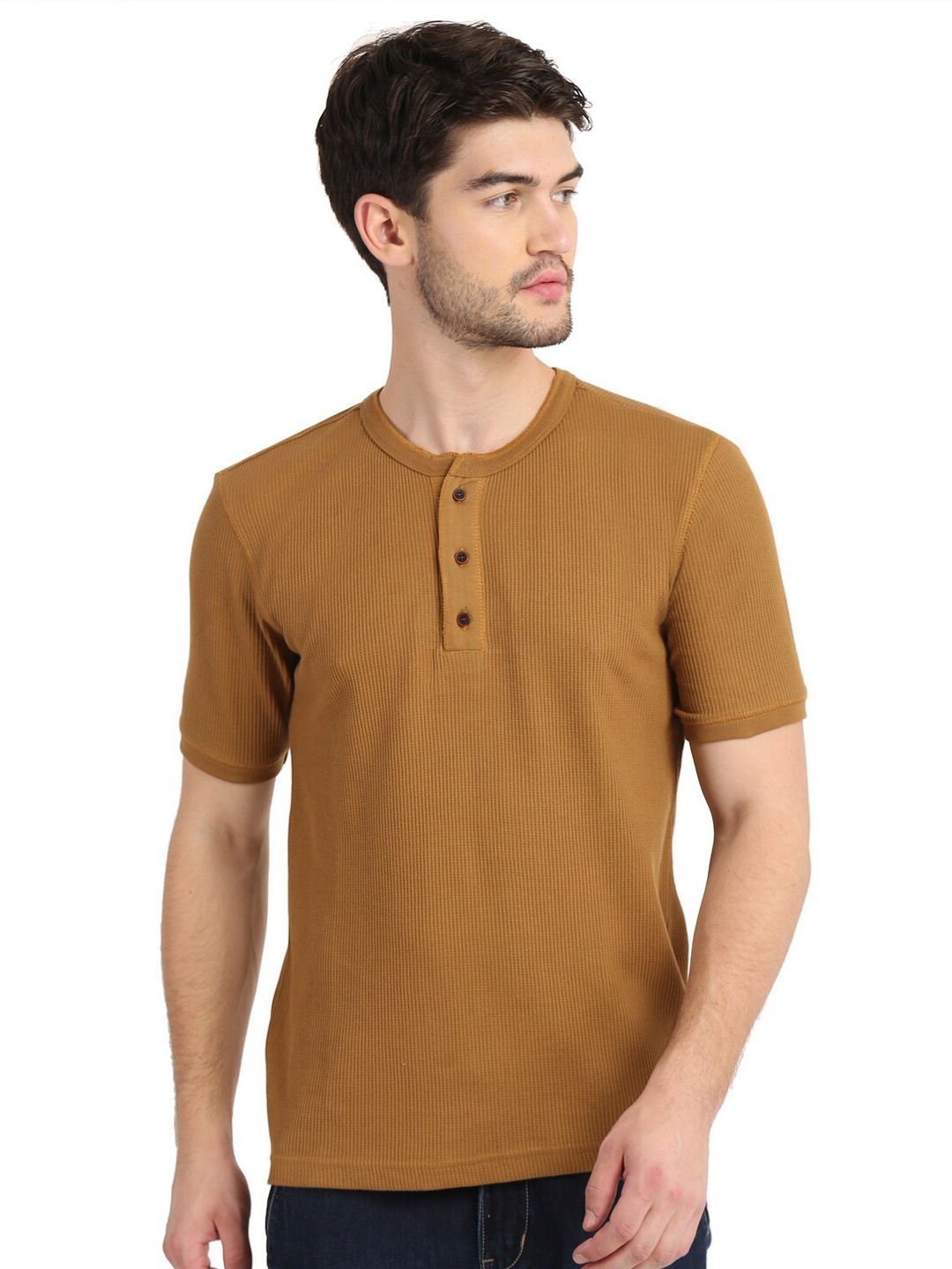 

COLVYNHARRIS JEANS Men Henley Neck Slim Fit T-shirt, Na