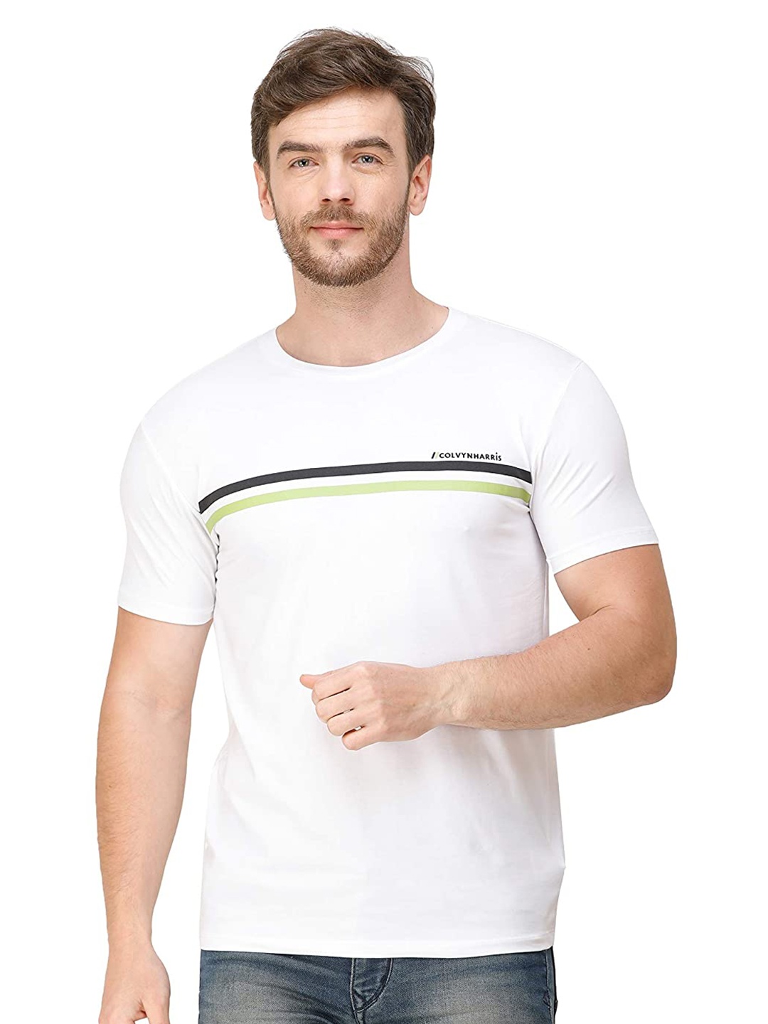 

COLVYNHARRIS JEANS Men White Slim Fit T-shirt