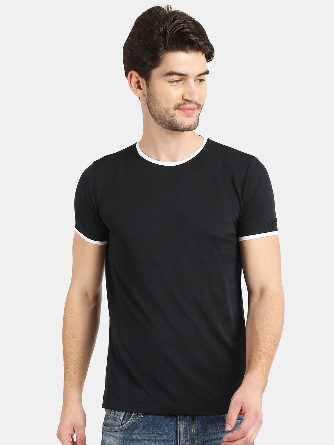 

COLVYNHARRIS JEANS Men Slim Fit T-shirt, Black