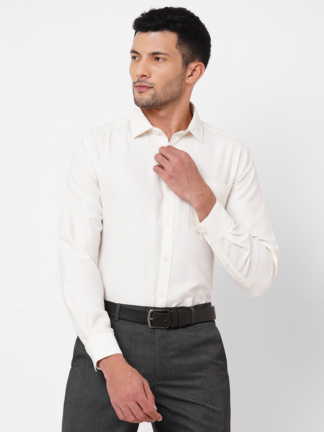 

Solemio Men Classic Formal Shirt, White