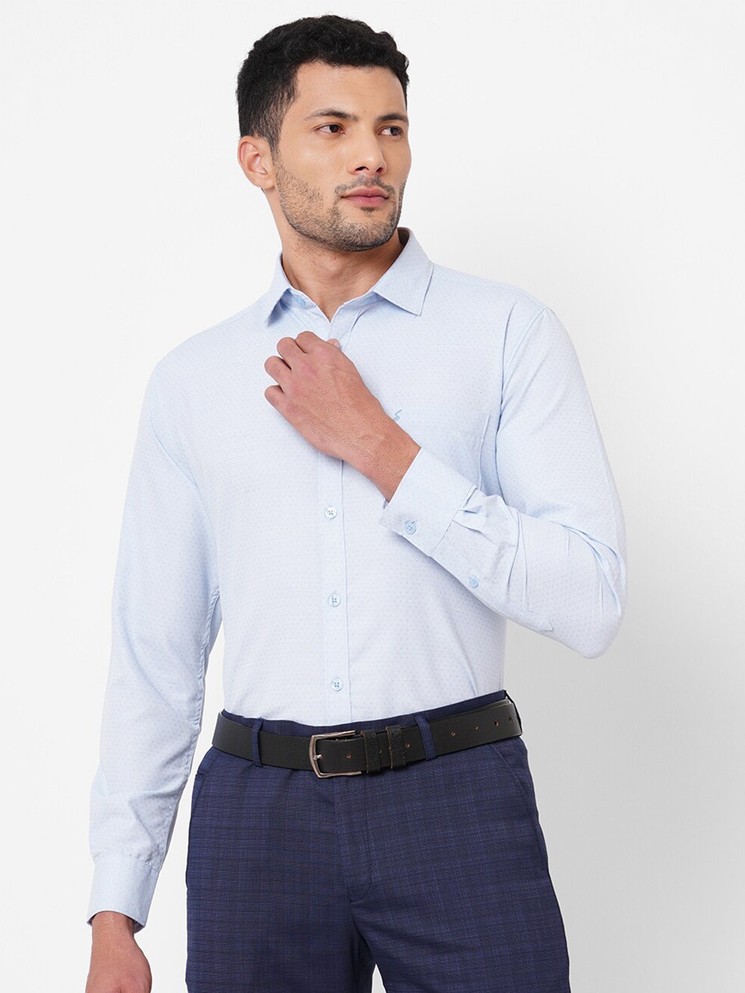 

Solemio Men Classic Formal Shirt, Blue