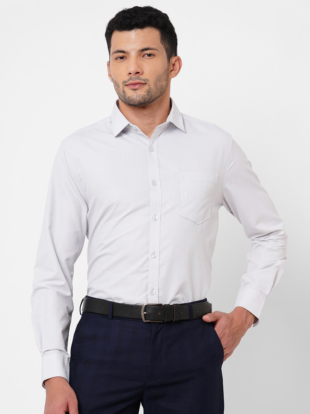 

Solemio Men Classic Formal Shirt, Grey