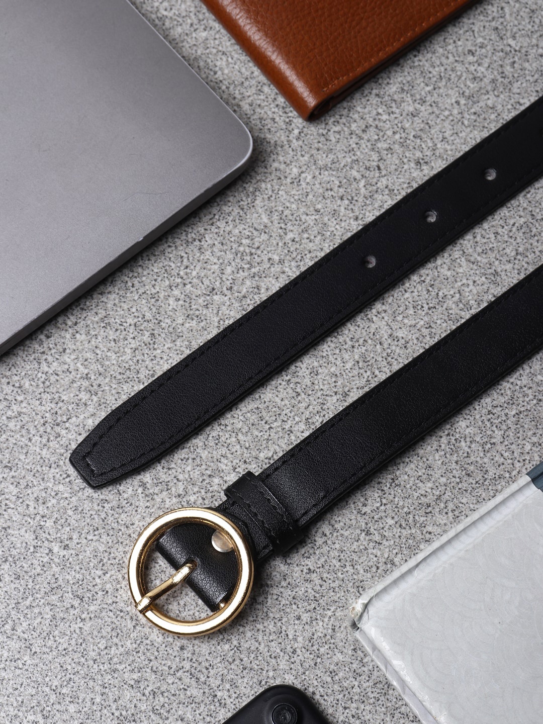

SAMTROH Women Black PU Belt