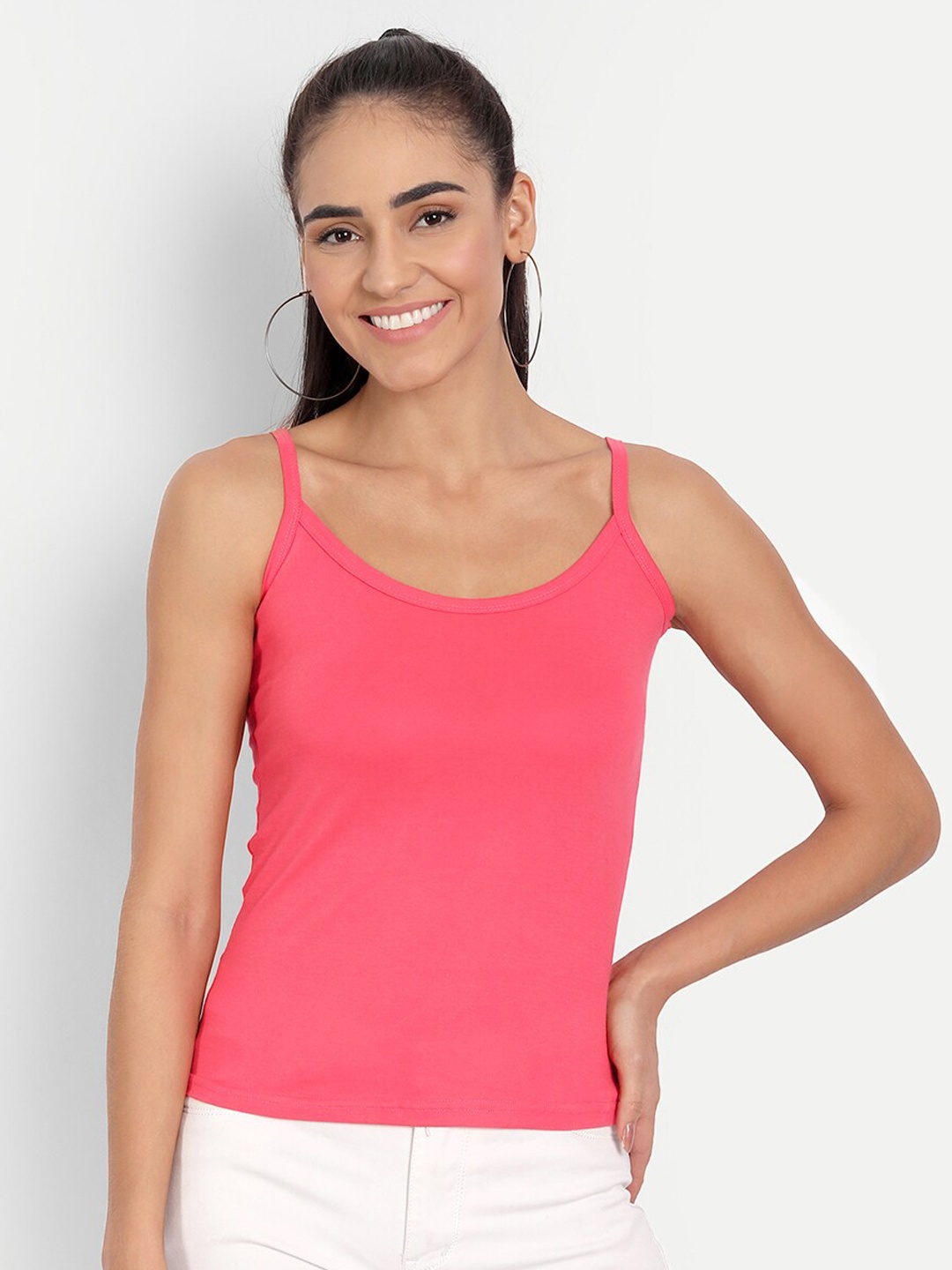 

BLAZON Women Solid Pure Super Combed Cotton Non-Padded Camisoles, Rose