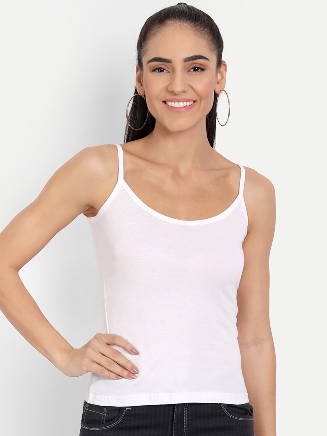 

BLAZON Women Pure Super Combed Cotton Non-Padded Camisoles, White