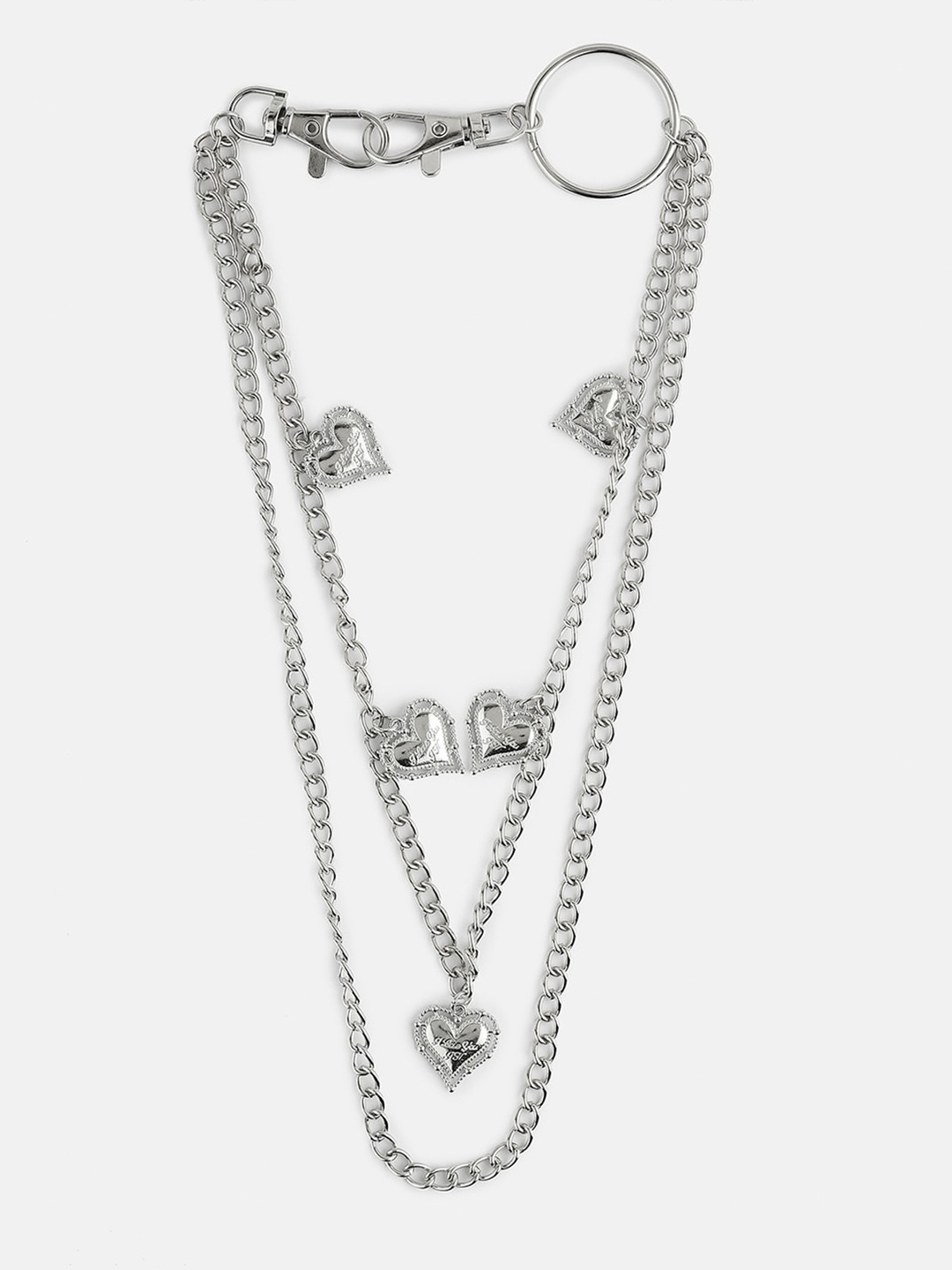 

Kazo Silver-Plated Heart Shaped Layered Chain