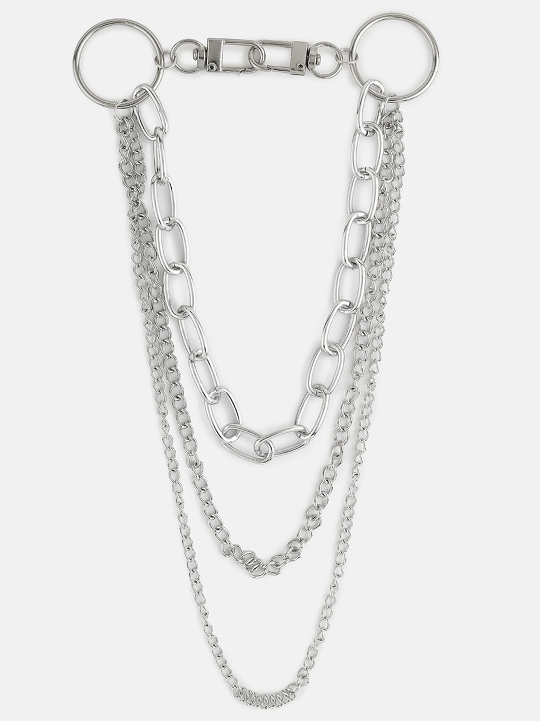 

Kazo Silver-Plated Hip-Hop Punk Layered Chain