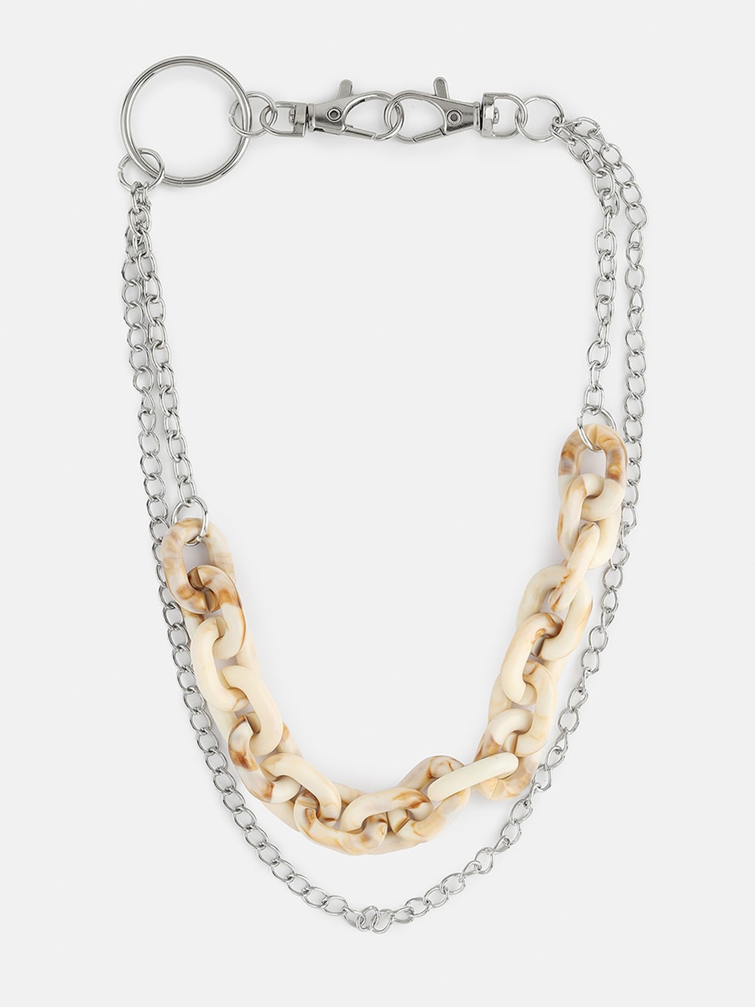 

Kazo Silver-Toned & Gold-Toned Silver-Plated Layered Chain