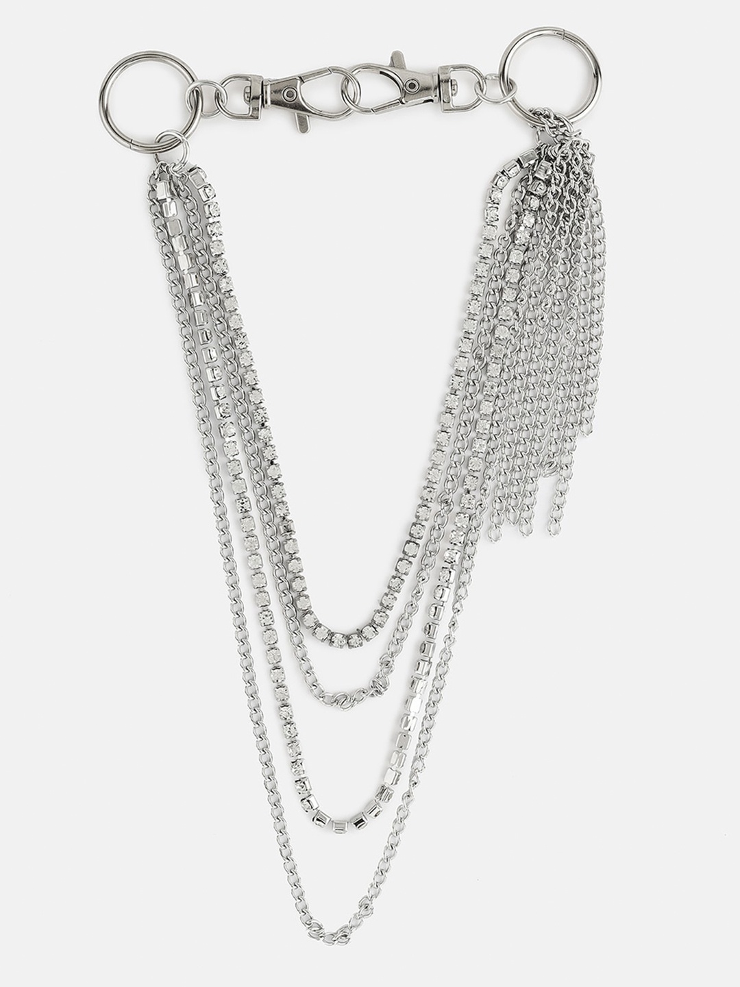 

Kazo Silver-Plated Layered With Metal Tassel Chain