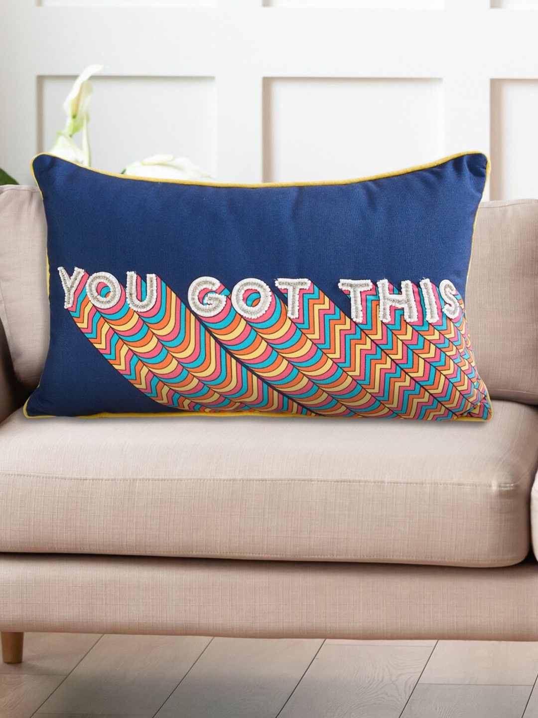 

Home Centre Embellished Filled Cushions, Blue