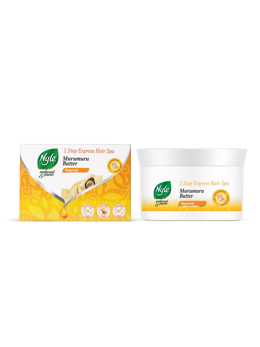 

Nyle Naturals Nourish 1 Step Express Hair Spa Shampoo & Mask with Murumuru Butter - 200ml, Yellow