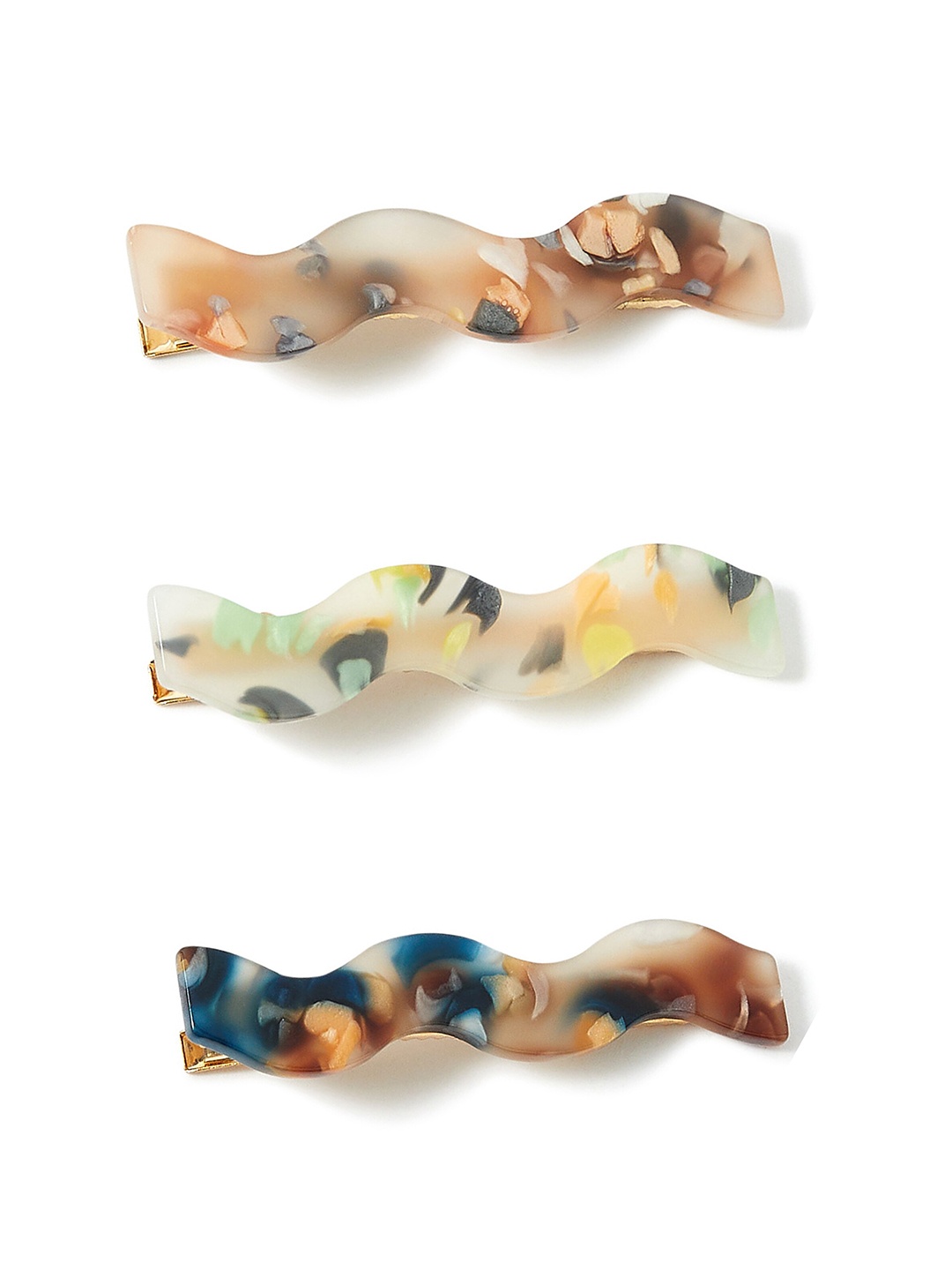 

Accessorize Women Set of 3 Alligator Hair Clip, Brown