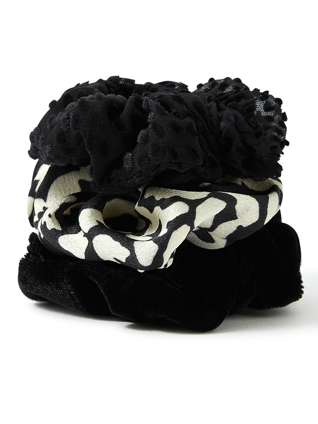 

Accessorize Women Set of 3 Mono Hair Scrunchies, White