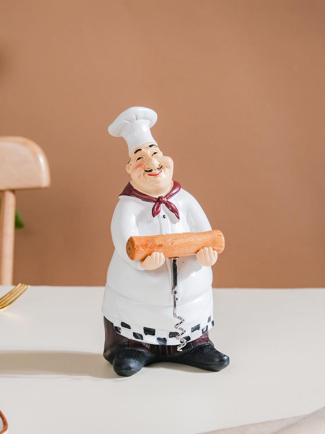 

Nestasia Table Chef With Corkscrew Showpiece, White