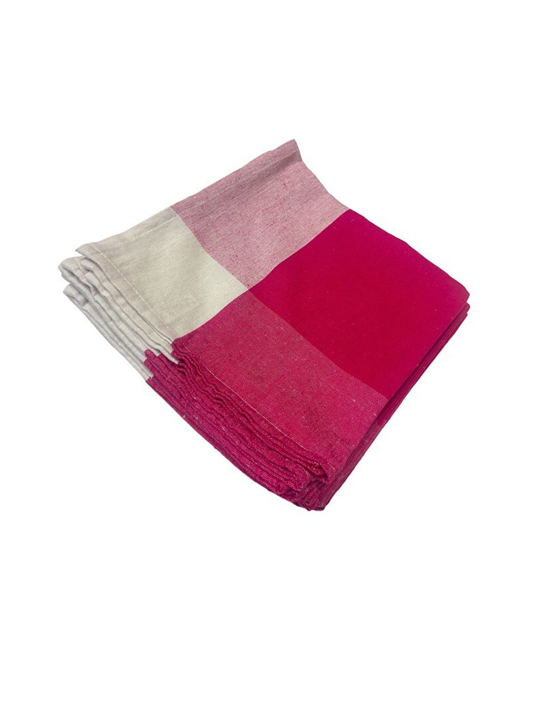 

Lushomes Set Of 12 Checked Pure Cotton Kitchen Towels, Pink