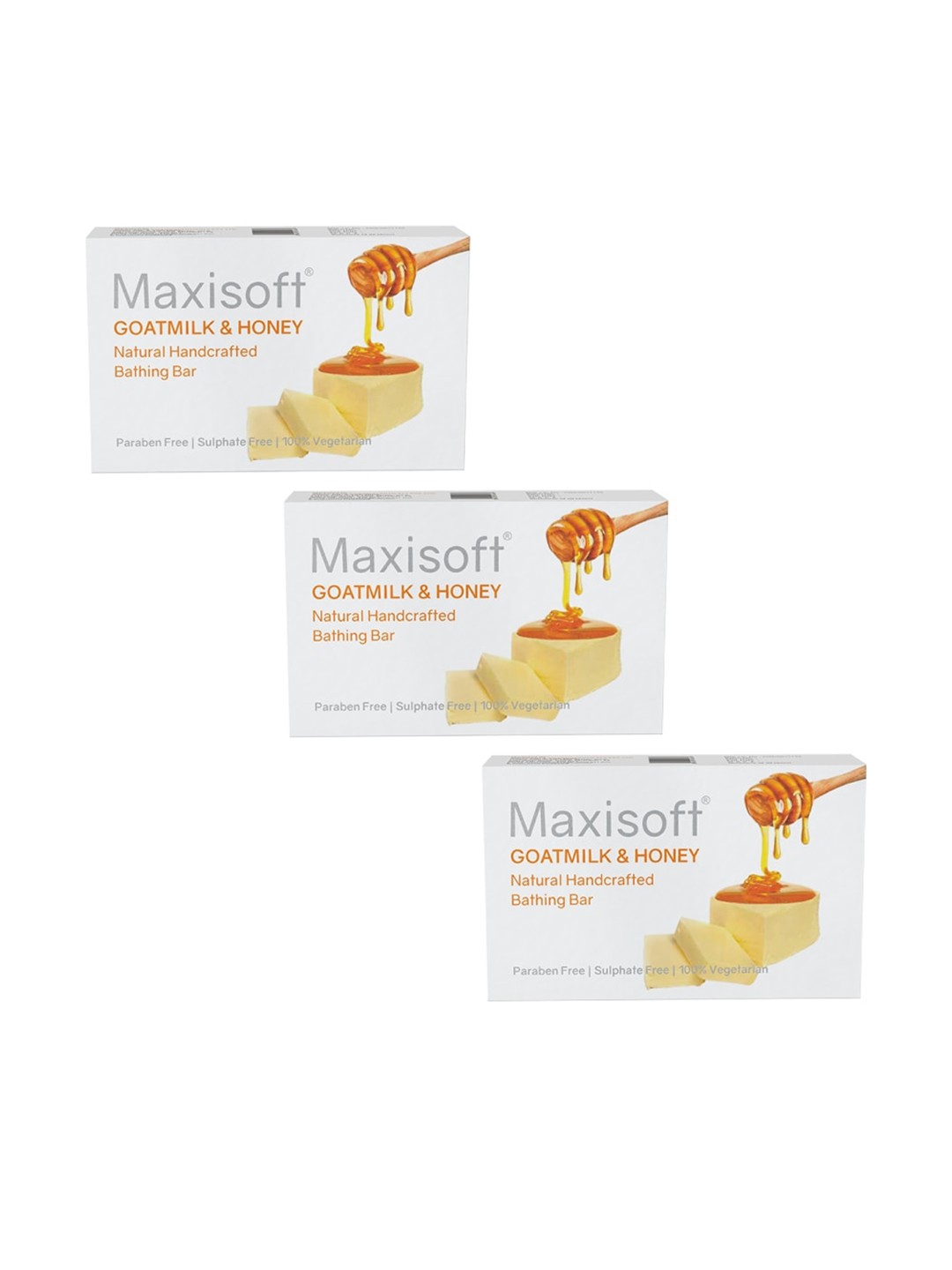 

Maxisoft Set Of 3 Goat Milk Bathing bar 225g, Na