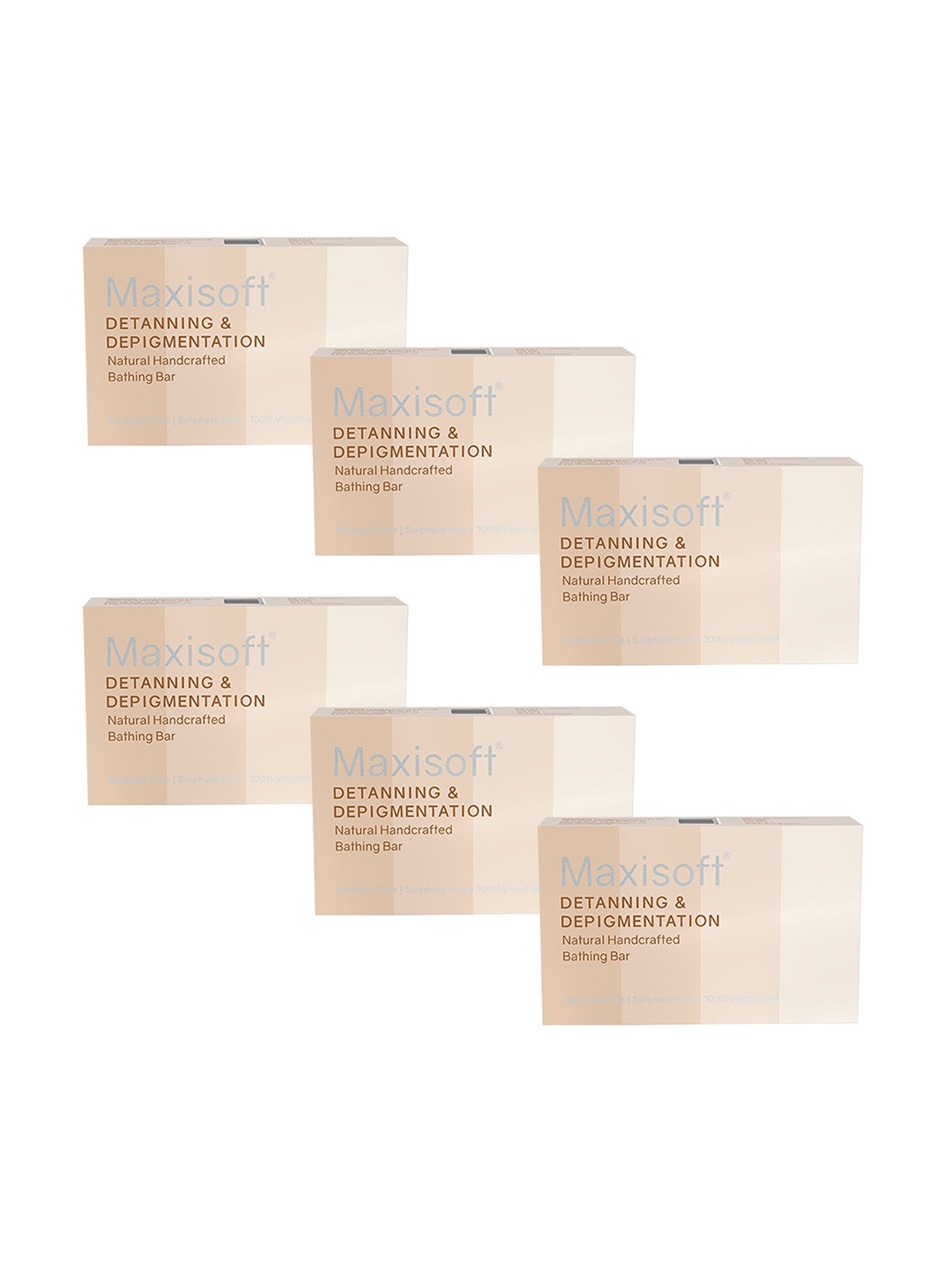 

Maxisoft Pack Of 6 Detanning & Depigmentation Bathing Bar 75gm, Na