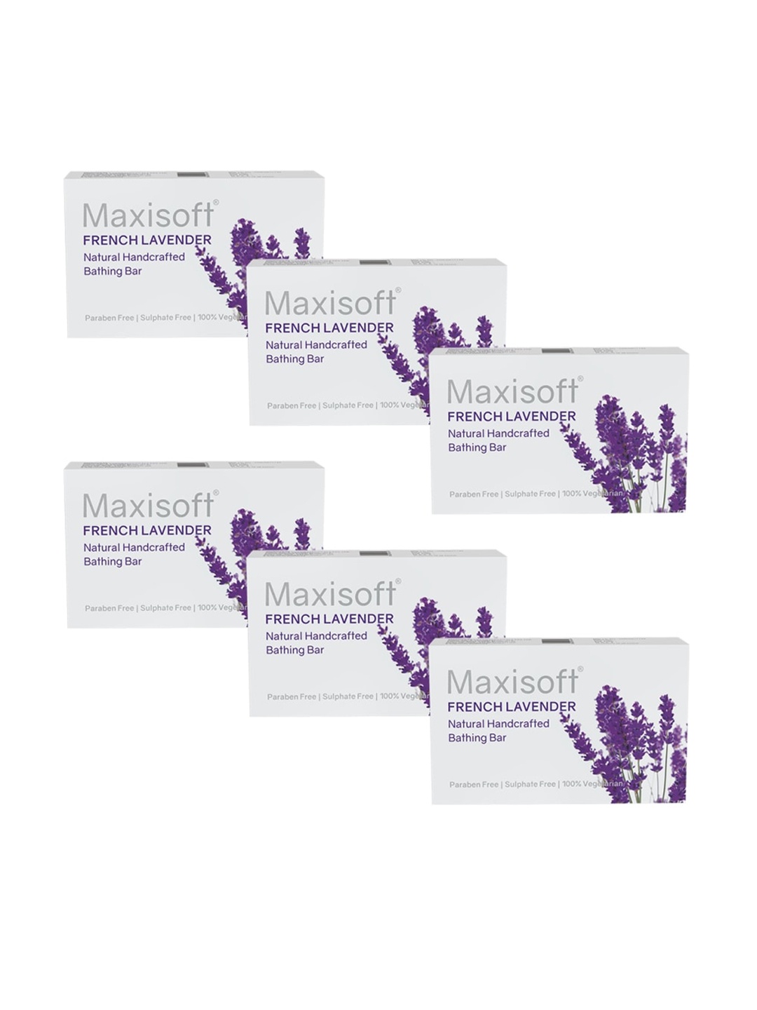 

Maxisoft Set Of 6 French Lavender Bathing Bar Soap, Na