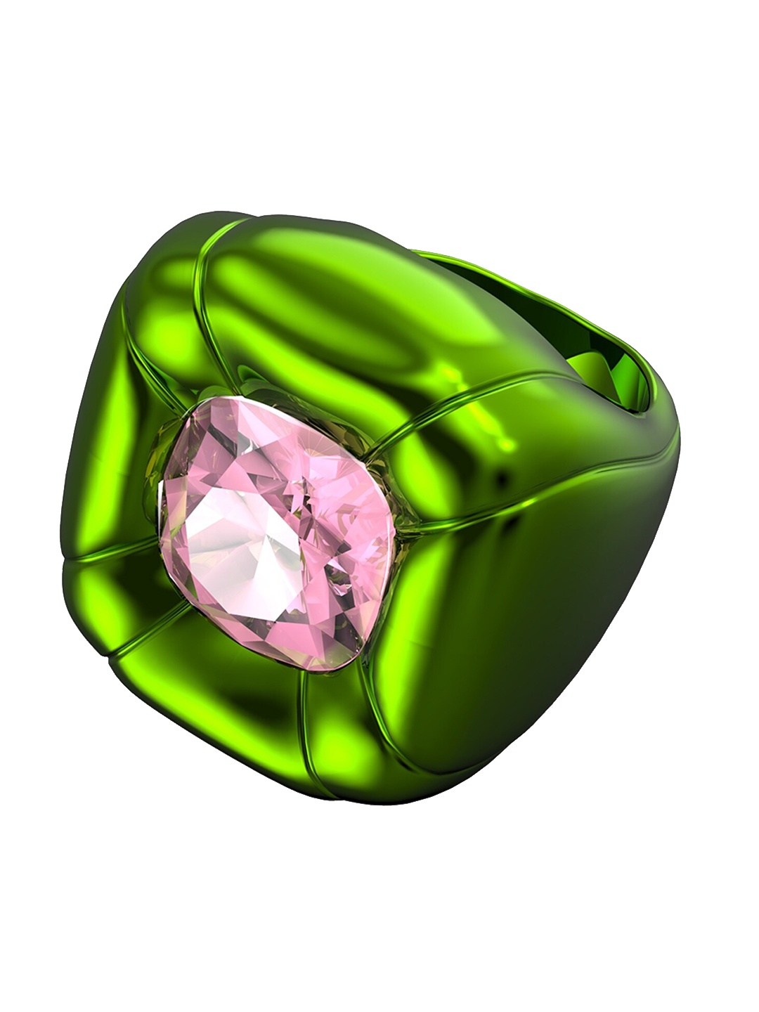 

SWAROVSKI Green & Pink Crystal Studded Finger Ring