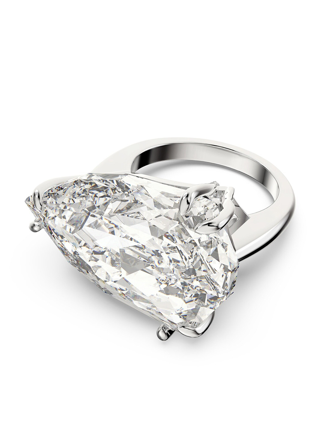

SWAROVSKI Rhodium-Plated White Crystal Studded Finger Ring