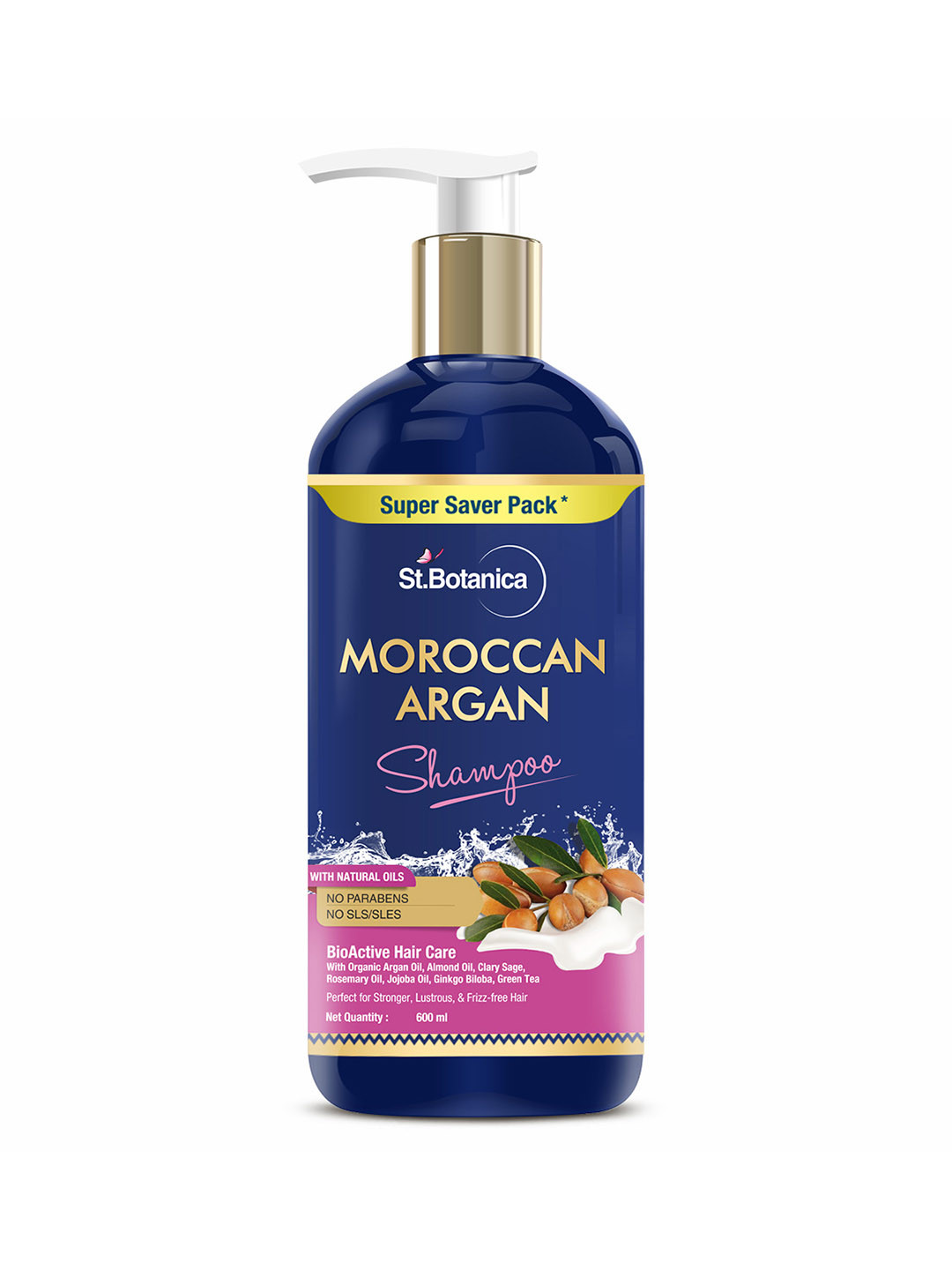 

St.Botanica Moroccan Argan Hair Shampoo, 600 ml, Blue