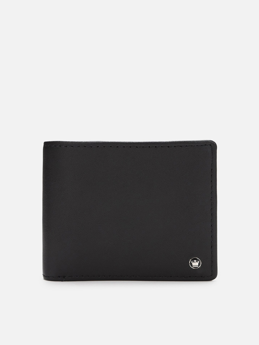 

Louis Philippe Men Textured Two Fold Leather Wallet, Black