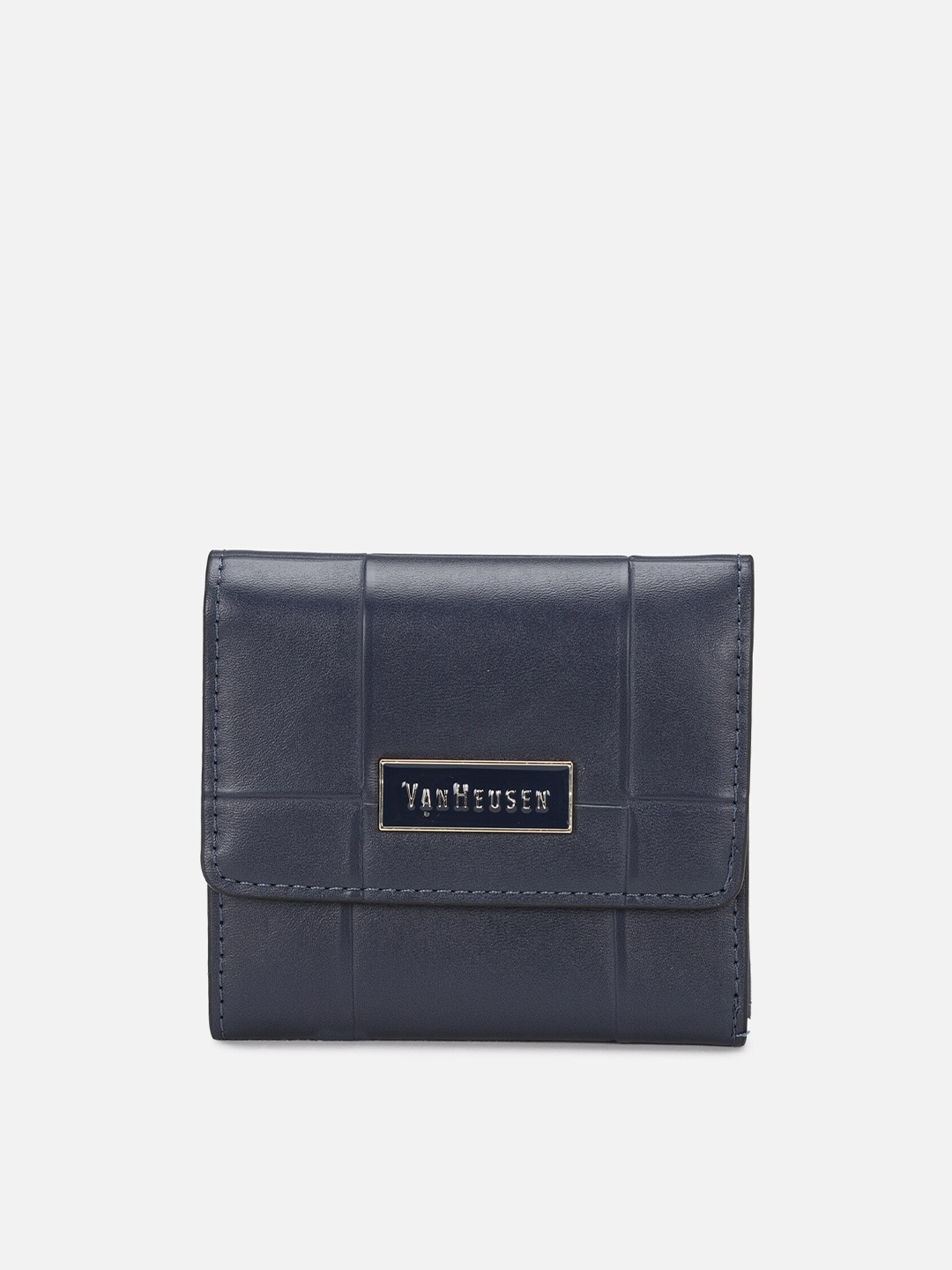 

Van Heusen Woman Women Textured PU Three Fold Wallet, Navy blue