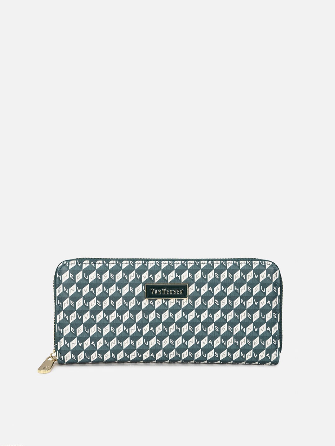 

Van Heusen Woman Women Abstract Printed PU Zip Around Wallet, Green