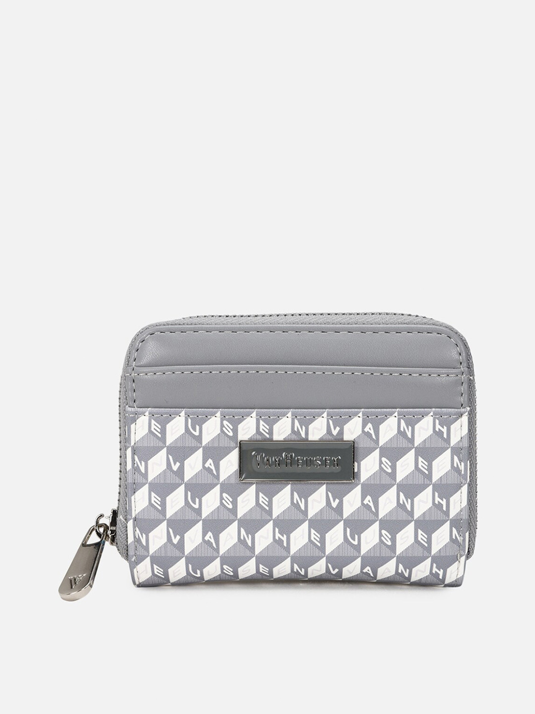 

Van Heusen Woman Women Printed PU Zip Around Wallet, Grey