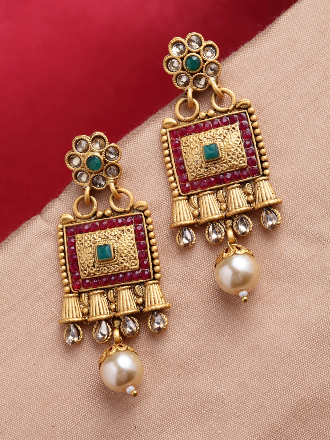 

PANASH Gold Plated Square Drop Earrings