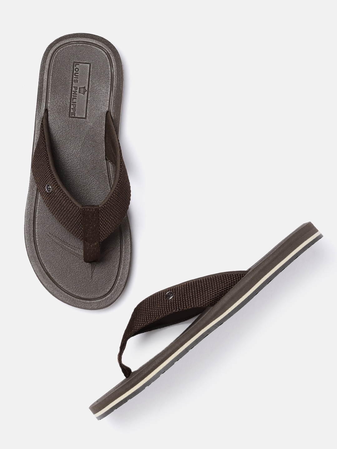 

Louis Philippe Men Coffee Brown Solid Thong Flip-Flops