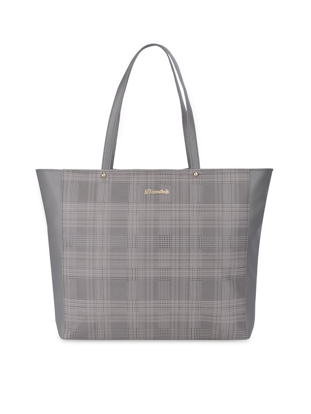 

NFI essentials Checked PU Shopper Shoulder Bag, Grey