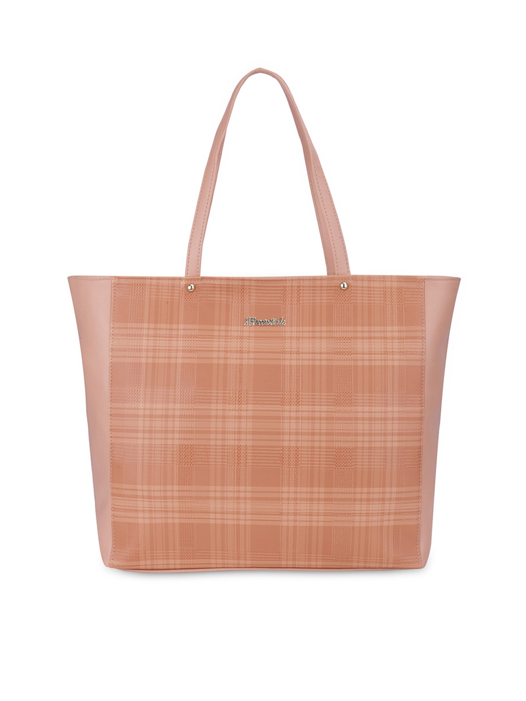 

NFI essentials Checked PU Shopper Shoulder Bag, Brown