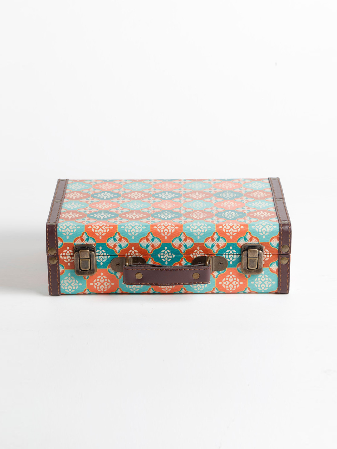 

Home Centre Oxley Printed Engineered Wood Storage Gift Box, Orange